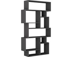 HOCUS PICUS Karmato Boekenkast met 10 Niveaus – Moderne Staande Plank voor Slaapkamer, Kantoor of Woonkamer – Verticaal en Horizontaal te Gebruiken – 96 x 26 x 169 cm (Antraciet)