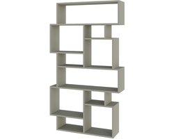 HOCUS PICUS Karmato Boekenkast met 10 Niveaus – Moderne Staande Plank voor Slaapkamer, Kantoor of Woonkamer – Verticaal en Horizontaal te Gebruiken – 96 x 26 x 169 cm (Ashgreen)