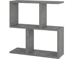 HOCUS PICUS Moderne Houten Bijzettafel met 2 Niveaus – Veelzijdige Banktafel en Organizer – Voor Woonkamer of Kantoor – 60 x 60 x 19,5 cm – Retrogrijs