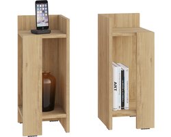 HOCUS PICUS Nachtkastjes Set (Links & Rechts) met Lampenhouder – 1 Lade & Open Opbergruimte – Moderne Bed- & Banktafel – Compact Design 25×60×27 cm (Eiken)