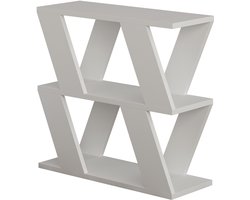 HOCUS PICUS Smal Bijzettafeltje met 2 Opbergplanken | 2-Lagen Tafel | Slanke Eindtafel | Modern Design | Voor Woonkamer, Slaapkamer, Kantoor | Meerdere Kleuropties | 60x22x57cm Wit
