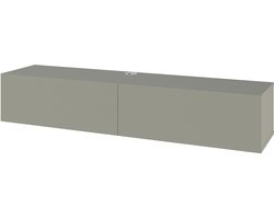 HOCUS PICUS Zwevend TV-meubel met 2 Deuren, Opbergkast en Verborgen Bevestiging – Modern Design – 135(B) x 32(D) x 25(H) cm – Voor Woonkamer of Kantoor – Ash groen