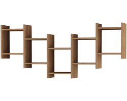HOCUS PICUS Zwevende Wandplank, 5-Lagen Wandrek, Houten Composiet Plank, Moderne Wanddecoratie voor Accessoires en Boeken – Woonkamer, Kantoor, Eenvoudige Montage Eiken
