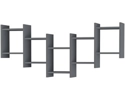 HOCUS PICUS Zwevende Wandplank, 5-Lagen Wandrek, Houten Composiet Plank, Moderne Wanddecoratie voor Accessoires en Boeken – Woonkamer, Kantoor, Eenvoudige Montage - Antracietgrijs
