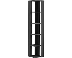 Hocuspicus HOCUS PICUS 5-Lagen Hoekboekenkast met Meerdere Kleuropties - 161x34x34 cm - Woonkamermeubel - Eenvoudig te Monteren - Boekenopslag - Displaykast (Antraciet)