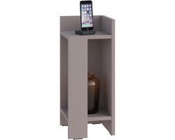 Hocuspicus Nachtkastje met 2 Planken – Moderne Smalle Bijzettafel – 25x60x27 cm – Eenvoudige Montage – (Licht mokka, Rechts)