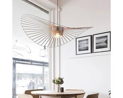 Hoedlamp - Goudbruin - 120 cm - Designlamp - Groot - Hanglamp - Chapeau lamp - Design lamp - Vertigo lamp - Elastische linten - Taveo