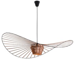 Hoedlamp - Koperbruin - 120 cm - Designlamp - Groot - Hanglamp - Chapeau lamp - Design lamp - Vertigo lamp - Elastische linten - Taveo