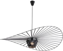 Hoedlamp - Zwart - 100 cm - Designlamp - Medium-Groot - Hanglamp - Chapeau lamp - Design lamp - Vertigo lamp - Elastische linten - Taveo