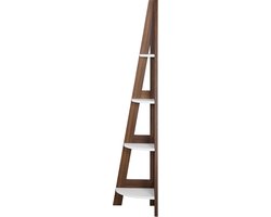 Hoek boekenkast met 5 niveaus MOBILE SOLO 175 cm Bruin/wit