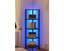 Hoek boekenkast met LED verlichting – 5 planken – Ergon IN-HOMEXL – 120 cm