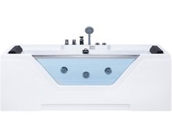 Hoek bubbelbad met LED GRENADA 170 x 80 cm Wit