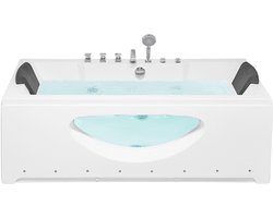 Hoek bubbelbad met LED HAWES 170 x 80 cm Wit