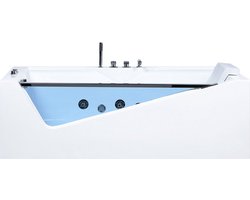 Hoek bubbelbad met LED MARQUIS 180 x 90 cm Wit