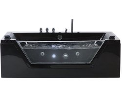 Hoek bubbelbad met LED SAMANA Zwart