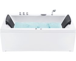 Hoek bubbelbad met LED VARADERO Linkerzijde 183 x 90 cm Wit