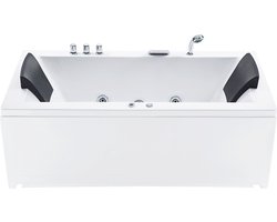 Hoek bubbelbad met LED VARADERO Rechterzijde 183 x 90 cm Wit