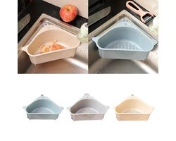 Hoek Gootsteen Rek Plank - Gootsteen Kom Mand Spons Houder Keuken Badkamer Organizer- Grijs