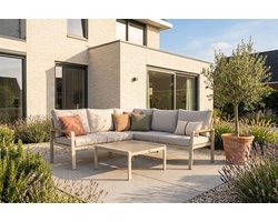 Hoek loungeset 5 personen Aluminium Taupe Domani Furniture Leaf