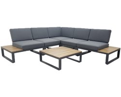 Hoek Loungeset Albufeira | Antraciet | Acacia en Aluminium | Eurofar