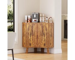 Hoek-Opbergkast - Industrieel & Landelijk Design - Met Deurtjes en Verstelbare Plank - Voor Woonkamer, Keuken & Hal - 80 x 40 x 78 cm - bruin