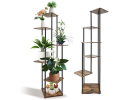 Hoek Plantenstandaard 6 Traps, Sterk Duurzaam Bloemenrek Vervormingsbestendig, Vintage Displayrek voor Groene Planten, Bloemen, Succulenten voor Thuis Kantoor Balkon