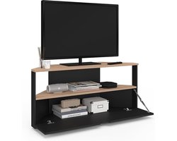 Hoek TV-kast ELI 100 cm – Houtlook beuken en zwart
