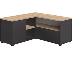 Hoek TV-meubel - Eik en Zwart - 90 x 90 x 45 cm
