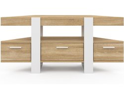 Hoek TV-meubel Phoenix – 110 cm, met lade, hout en wit design