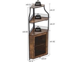 Hoek Wijnkast – Wijnbar Meubel – Dressoir – Servicetafel – Opbergkast – Houten Constructie – Verwijderbaar Wijnrek – Bruin – Ruimtebesparend – Geschikt Voor 50+ Flessen