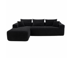 Hoekbank 265 × 170 cm – Modulaire L-vormige Bank – Velvet Lounge Bank – Geen Montage – Inclusief Kussens