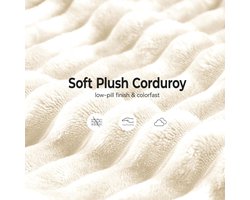 Hoekbank 3-zits met chaise longue 172x130x71 cm – Corduroy Ribfluweel Sofa met 3 Kussens – Schuim met Hoge Dichtheid – Onderhoudsvriendelijke Lounge Bank – Modern Design – Beige – Laura