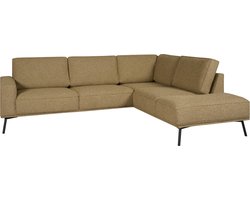 Hoekbank Alford - Textiel - Curry - 260x85x208 cm - Divan Rechts - Zwarte Poten