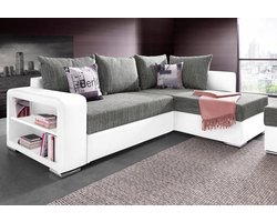 Hoekbank Astana White - Hoeksalon met slaapfunctie en opbergruimte - universele lounge links of recht - Zetelsenbedden
