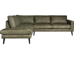 Hoekbank - Aster - links - stof lederlook Dalton groen 14
