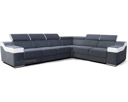 Hoekbank Azilla - 5 zits - Grafiet/Wit