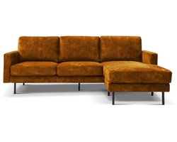 Hoekbank Cambridge 2,5-zits met Chaise Longue – Adore stof - Oker