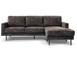 Hoekbank Cambridge 2,5-zits met Chaise Longue – Adore stof - Olijfgrijs