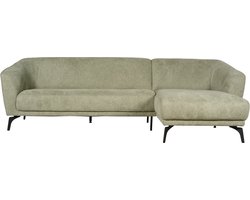 Hoekbank Cardiff - Stof / Metaal - Groen / Zwart - 279x84x164 cm (BxHxD) - Divan Rechts