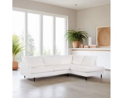 Hoekbank Caspian rechts By-Olaf – Stof Abriamo Naturel – Metalen Poten – 3-zits met hoek links – 264 x 186 cm