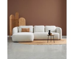 Hoekbank Cloud crème beige loungebank 285cm polyester bankstel links
