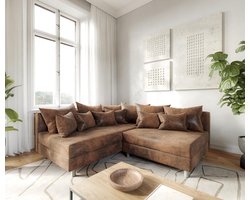 Hoekbank Clovis bruin antiek optiek ottomane links hoekbank modulair