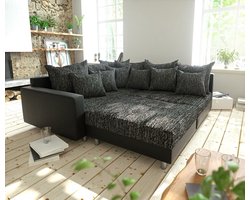 Hoekbank Clovis zwart hocker Armleuning ottomane links hoekbank modulair