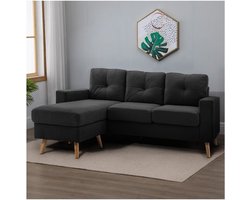 Hoekbank - Comfort Living - luxe uitstraling - extra zitplaatsen - zwart