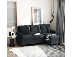 Hoekbank – ComfortLiving - Comfortabel zitgedeelte - Omkeerbare chaise longue - Donkergrijs