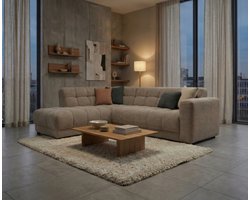 Hoekbank Cosy Links stof Egon 40 Taupe – 272x215x78 cm - modern