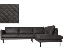 Hoekbank - Daisy - rechts - leer Colorado antraciet 01