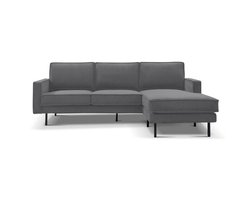 Hoekbank Derby 2,5-zits + Chaise Longue Links/rechts - Lara 026 Dusty Grey