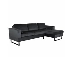 Hoekbank design Darsiono 280cm bank antraciet velvet loungebank zowel links als rechts bankstel hoeksalon zetel