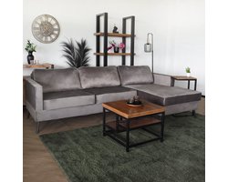 Hoekbank design Lizza 269cm bank grijs velvet loungebank zowel links als rechts bankstel hoeksalon zetel